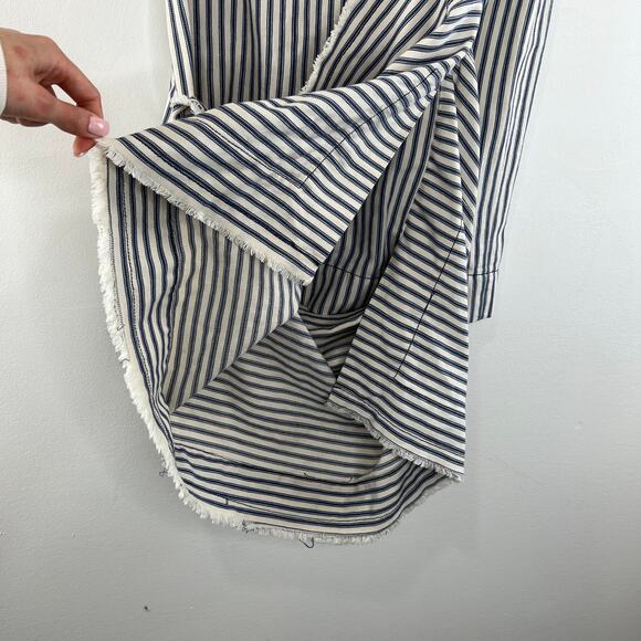 NWT Vivienne Westwood Daphne Draped Skirt Navy Cream Stripes Cotton Mini Size 4 - Picture 4 of 12